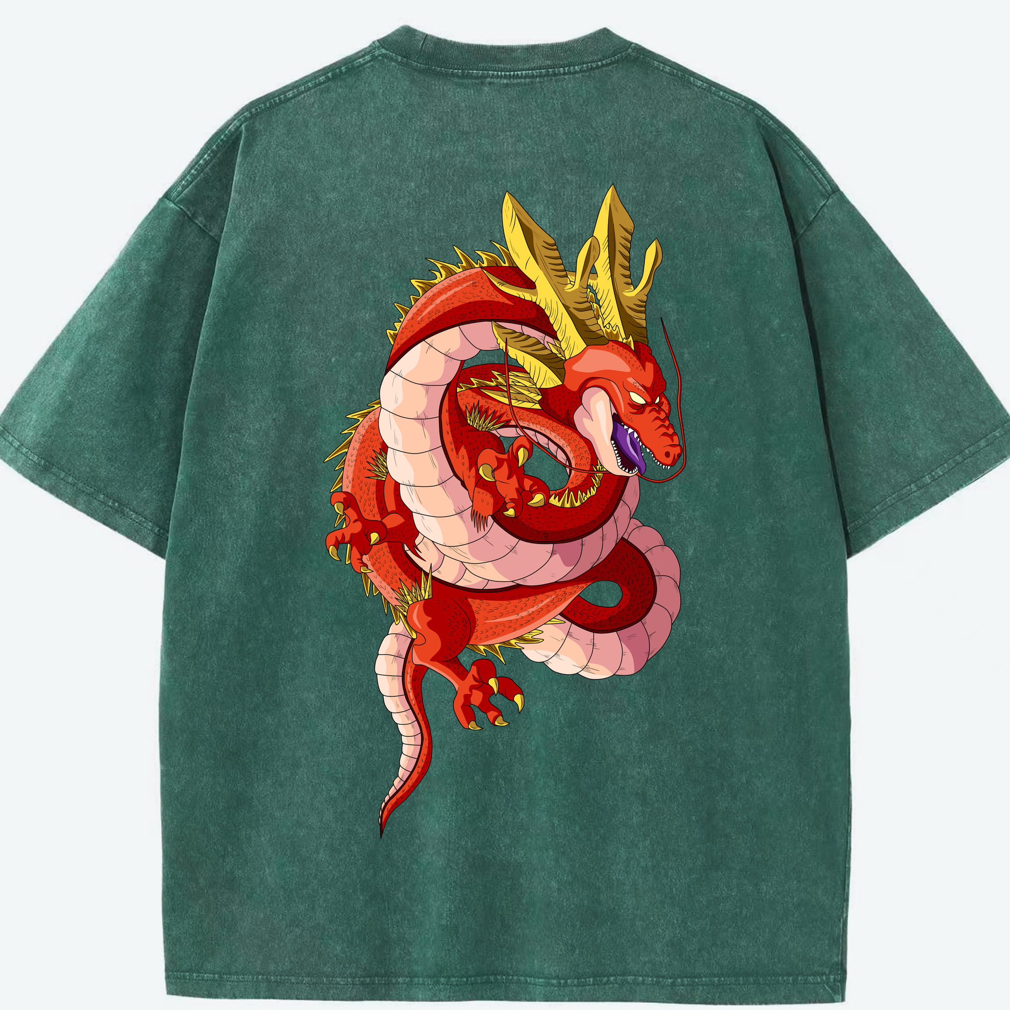 ドラゴンボール 神龍 シェンロン DRAGON BALL Shenron 綿100% ヴィンテージ風 半袖Tシャツ（背面プリント）